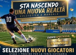 Marsala, nasce una nuova realtร calcistica CAMBIA LA SEDE DELLO STAGE, appuntamento confermato al WINNER CLUB