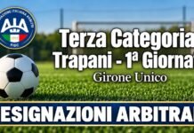 Al via la Terza Categoria Trapani: il programma della 1ยช Giornata e le designazioni arbitrali
